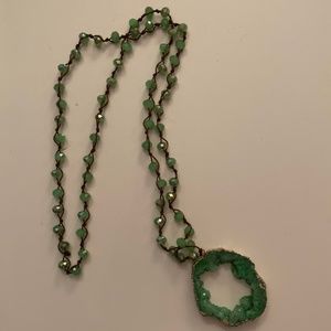 Green Stone Beaded Necklace